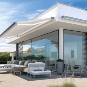 Qubica motorized screen shade at the touch of a button